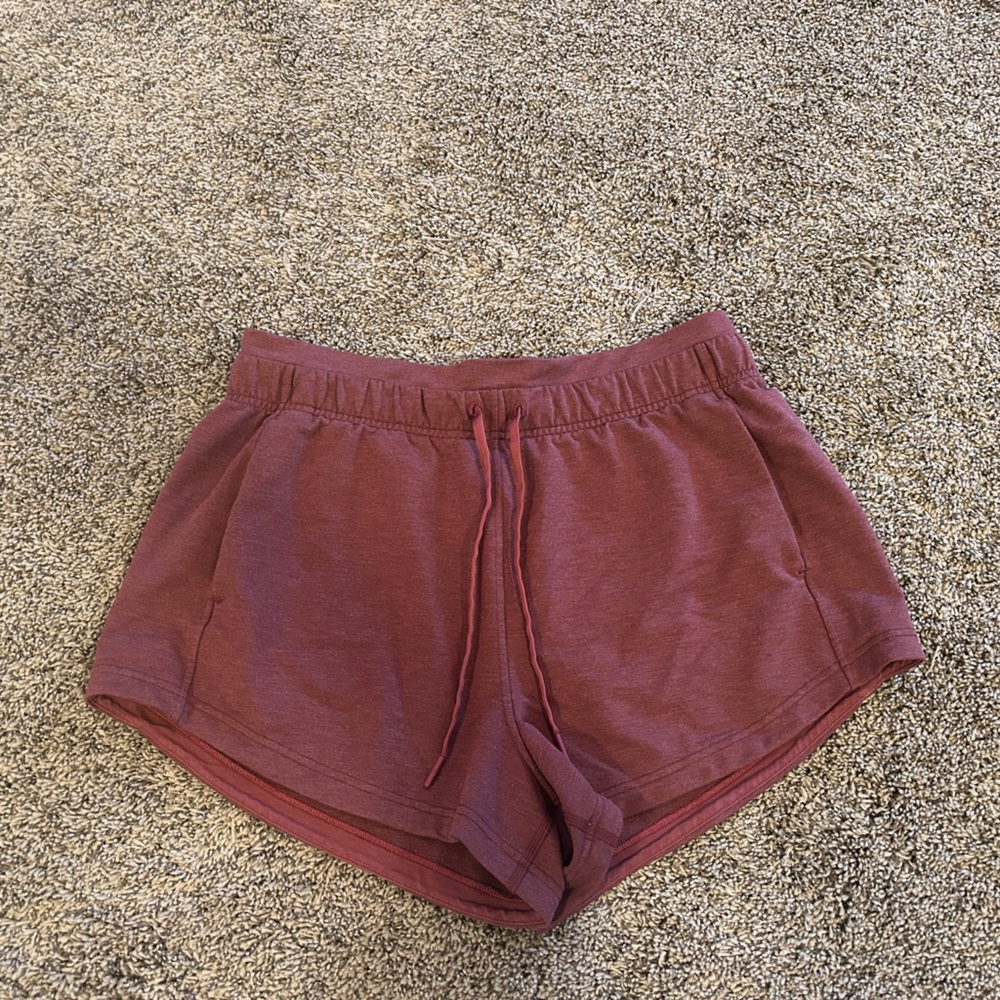 Lululemon size ten burgundy sweat shorts